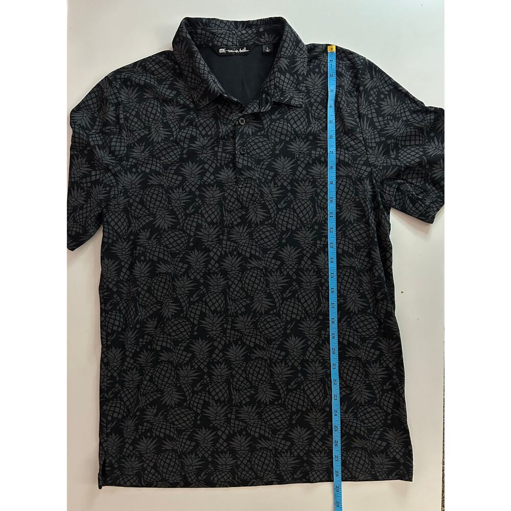 TravisMathew Off The Cape Mens Golf Polo Black Gray Pineapple Shirt Size Large - Picture 10 of 12